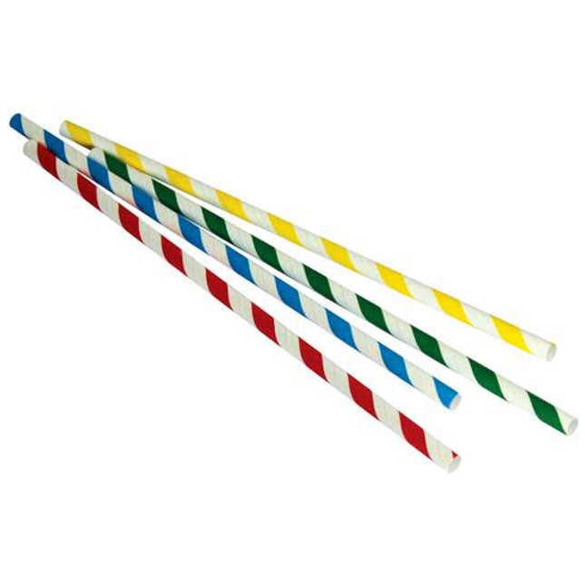 paper straws mixed colours and straight 250 per pack
