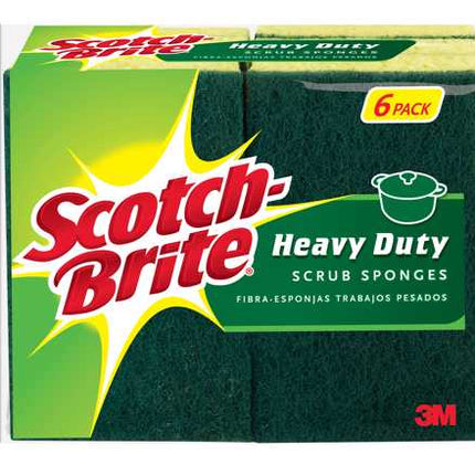 Scotch-Brite Heavy Duty Scrub Sponge-114 x 68 x 15mm-6-Pack