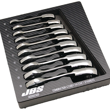 jbs 10 piece stubby ratcheting modpak spanner set each