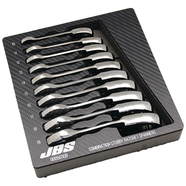jbs 10 piece stubby ratcheting modpak spanner set each