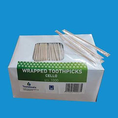 toothpick wooden individually wrapped 2 x 65 mm 1000 pack