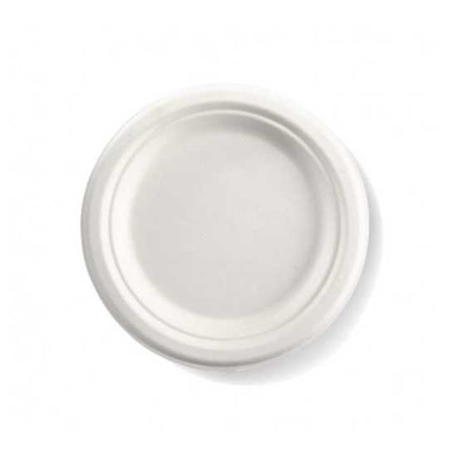 round plate sugarcane white 18 cm 7 125 pack