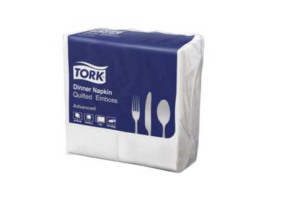 tork dinner napkin quilted 2 ply white 1 4 fold 400 mm x 400 mm 100 pack
