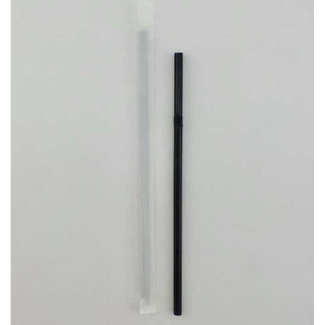 paper straws wrapped flexi black 250 pack