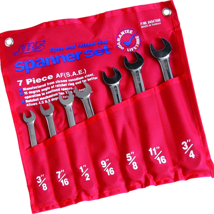 jbs 7 piece ratchet roe imperial spanner set each