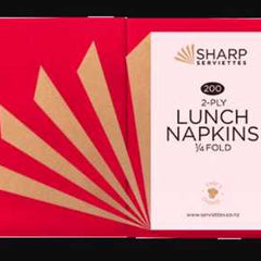 sharp lunch napkin 2 ply red 1 4 fold 310 mm x 305 mm 200 pack