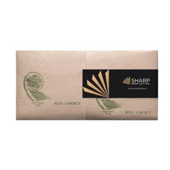 sharp eco lunch napkin 1 ply natural 1 4 fold 305 mm x 300 mm 200 pack