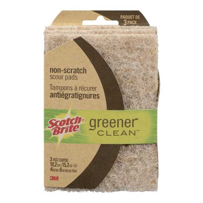 Greener Clean Non-Scratch Scouring Pads-3-Pack