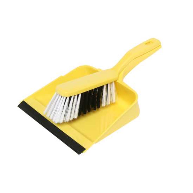 Edco Dust Pan And Brush Set - Yellow-Each