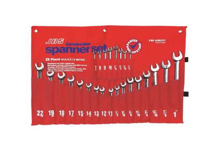 jbs spanner set combination af and metric 25 piece set