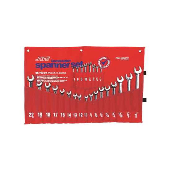 jbs spanner set combination af and metric 25 piece set