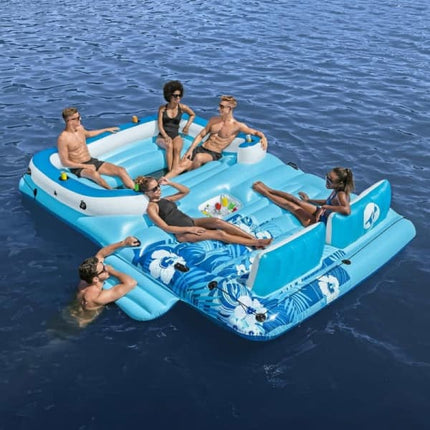 new tobin sports 6 person tropical breeze inflatable island 3 7 x 2 6m