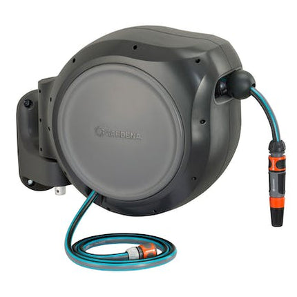 gardena retractable hose reel roll up 30 m