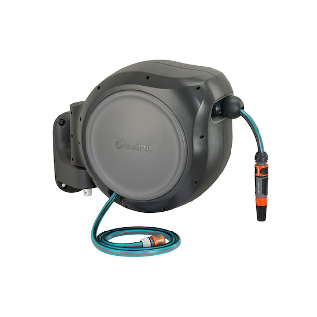 gardena retractable hose reel roll up 30 m