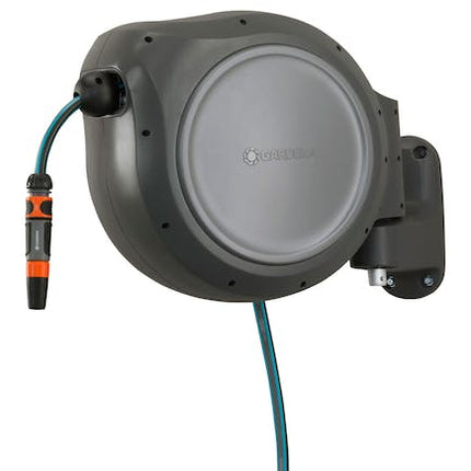 gardena retractable hose reel roll up 30 m