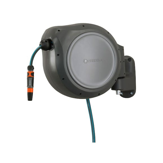 gardena retractable hose reel roll up 30 m
