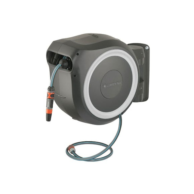 gardena roll up wall mount hose reel box 35 m