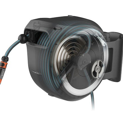 gardena roll up wall mount hose reel box 35 m