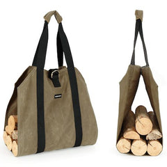 firewood carrier waxed canvas