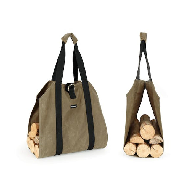 firewood carrier waxed canvas