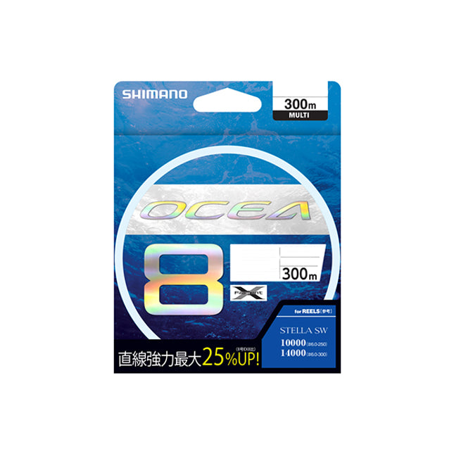 shimano ocea 8 braid sw blue casting pe5 300m