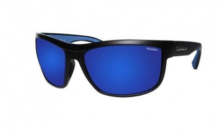 bomber matte black foam blue mirror polarized