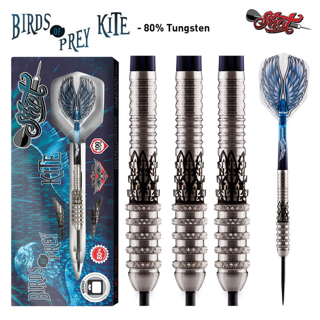 birds of prey kite steel tip dart set 80 tungsten barrels