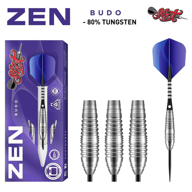 shot zen budo steel tip dart set 80 tungsten 23gm