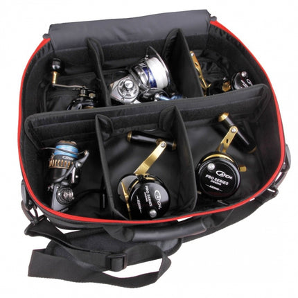 catch 6 compartment reel bag