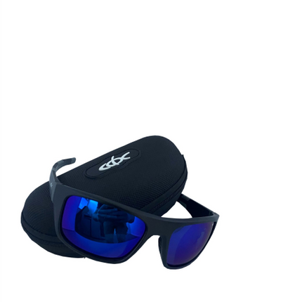 cdx sunglasses wrapper blue revo