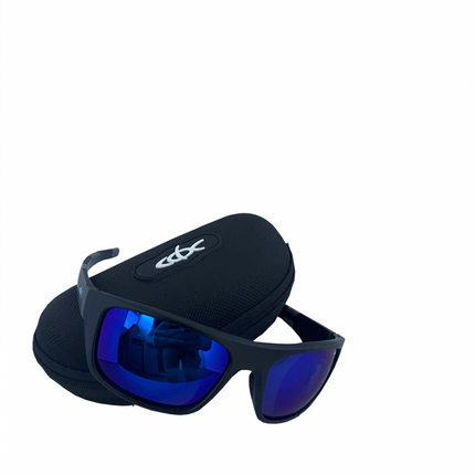 cdx sunglasses wrapper blue revo
