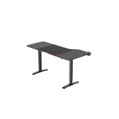 carbon finished electrical height adjustable desk with jumbo mouse pad
