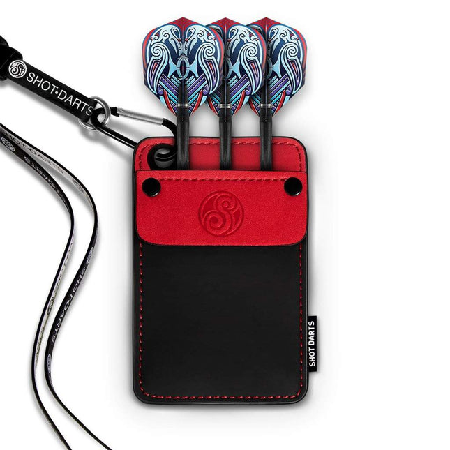 shot dexter dart wallet red trim