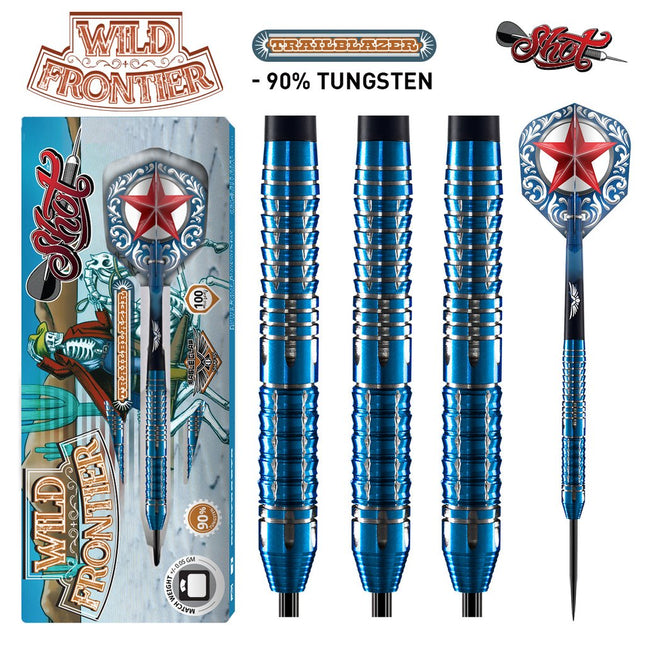wild frontier trailblazer steel tip dart set 90 tungsten barrels