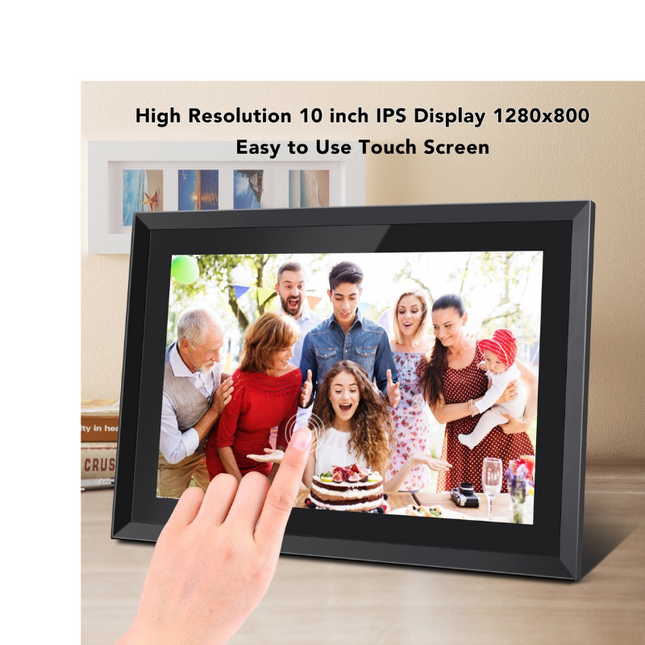 feelcare 16gb wifi digital picture frame 10 inch share moments instantly ips h