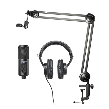 audio technica creator pack atr2500x m20x and boom arm