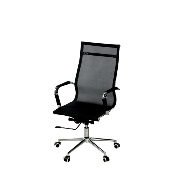 high back chair black mesh