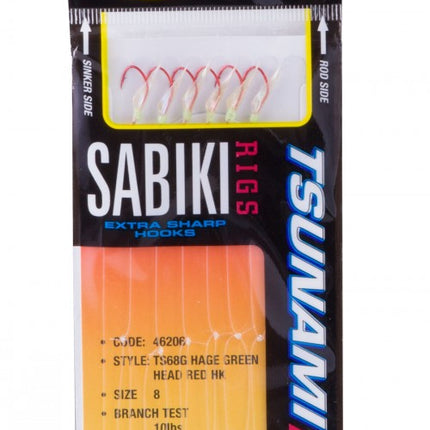 tsunami greenhead sabiki size8 gold 2