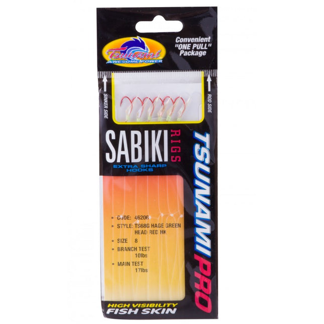 tsunami greenhead sabiki size8 gold 2