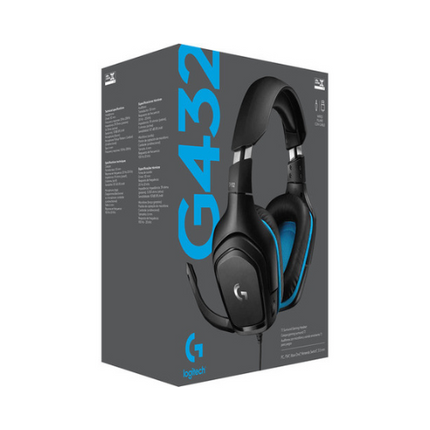 Logitech G432 Wired 7.1 Surround Sound Gaming Headset Black