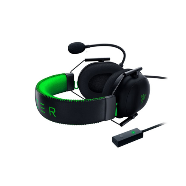 Razer BlackShark V2 Wired Gaming Headset with USB Sound Card Black Green
