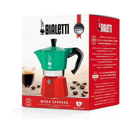 Bialetti Moka Express Espresso Pot Italia 3 Cups