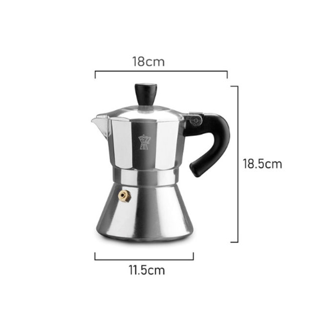 Pezzetti Bellexpress Espresso Pot Silver 3 Cups