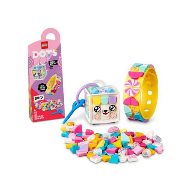 Lego Dots Candy Kitty Bracelet and Bag Tag 41944 Toy Model