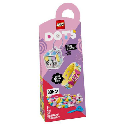 Lego Dots Candy Kitty Bracelet and Bag Tag 41944 Toy Model