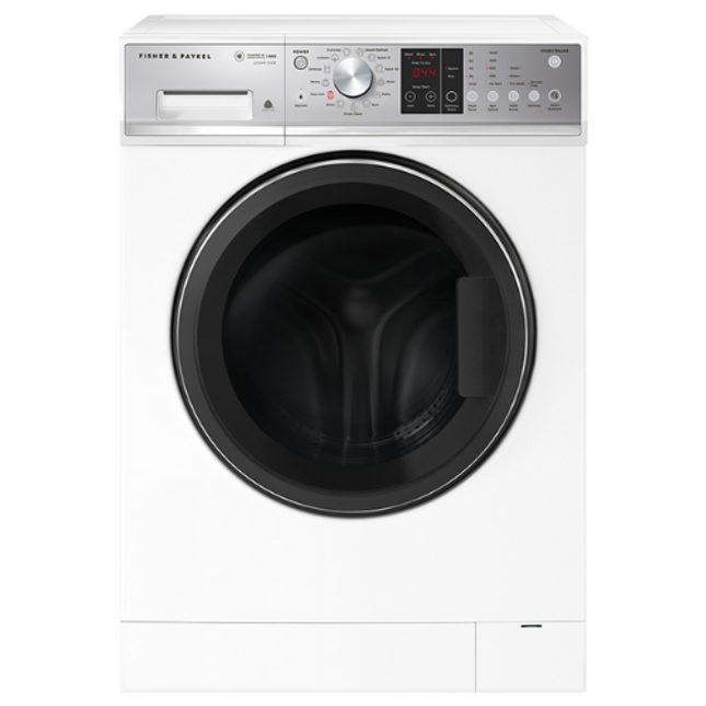 fisher and paykel front load washing machine with steam refresh white 8kg