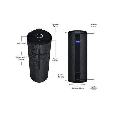 ultimate ears ue megaboom 3 bluetooth speaker black