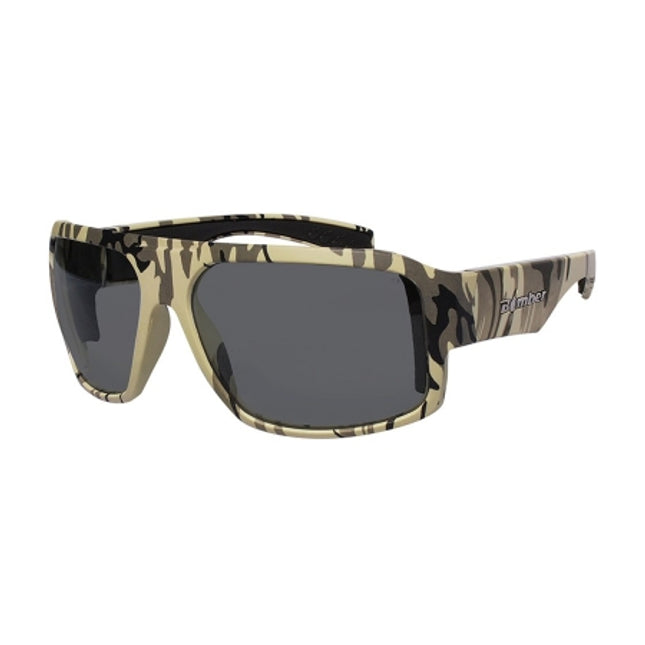 bomber sunglasses mega bomb sand camo smoke safety lens