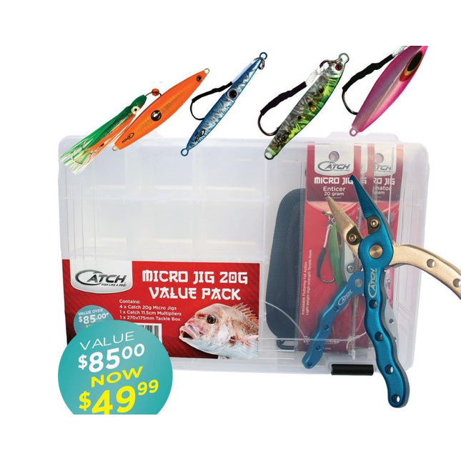 catch microjig 20g value pack tackle box