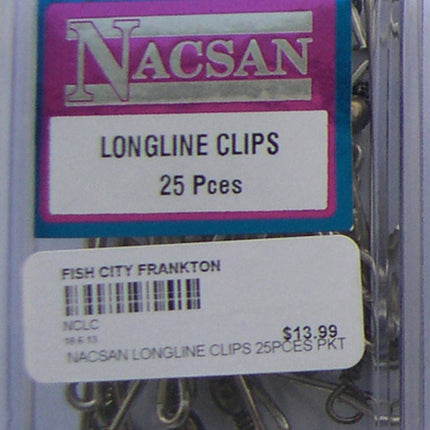 NACSAN LONGLINE CLIPS 25PCES PKT